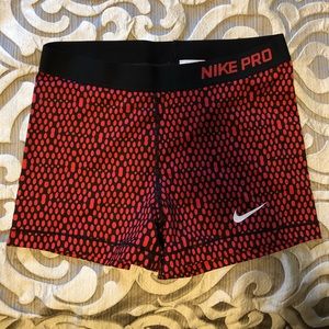 Black & Red Nike Pro Spandex